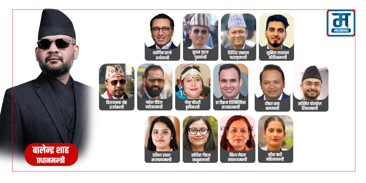 १५ सदस्यीय बालेन मन्त्रिपरिषद्‌ : दोस्रो वरीयतामा स्वर्णिम, तेस्रोमा सुधन