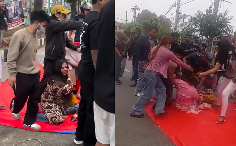 माइतीघरमा महेश बस्नेतकी पत्नी र शोभा पाठकबीच कुटाकुट
