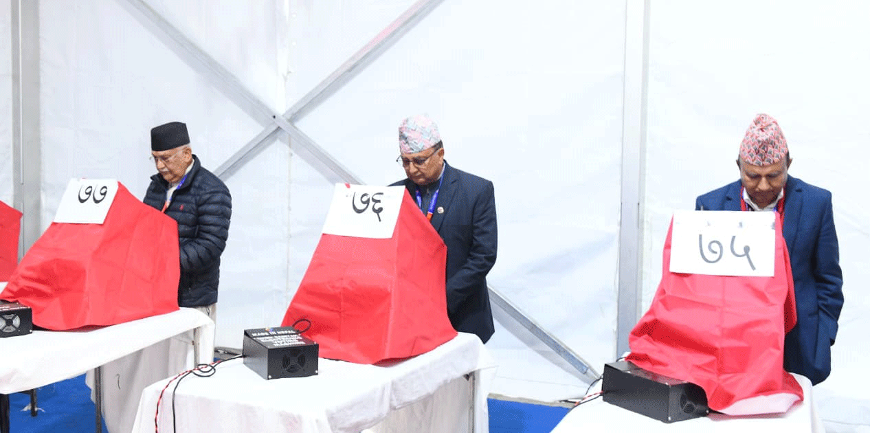 एमाले महाधिवेशनमा मतदान सकियो, ८ बजेदेखि मत गणना