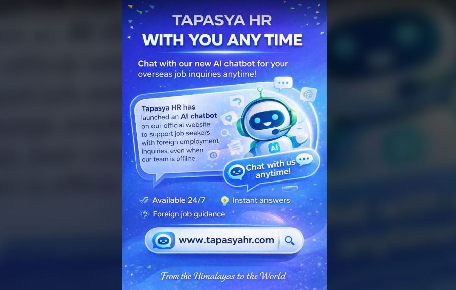 तपस्या एच आरको २४ घण्टे एआई च्याटबोट सेवा सुरु
