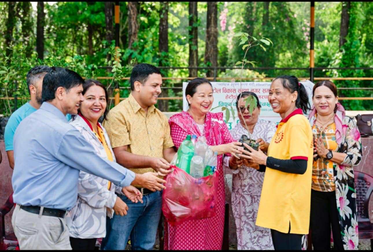 प्लास्टिक बोत्तलसँग २ सय भन्दा बढी बिरुवा साटियो
